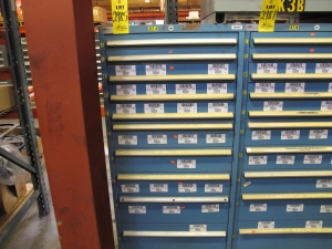 LISTA HEAVY DUTY 10-DRAWER PARTS CABINET W/ CONTENTS (W-50) LOADING & HANDLING FEE $25-